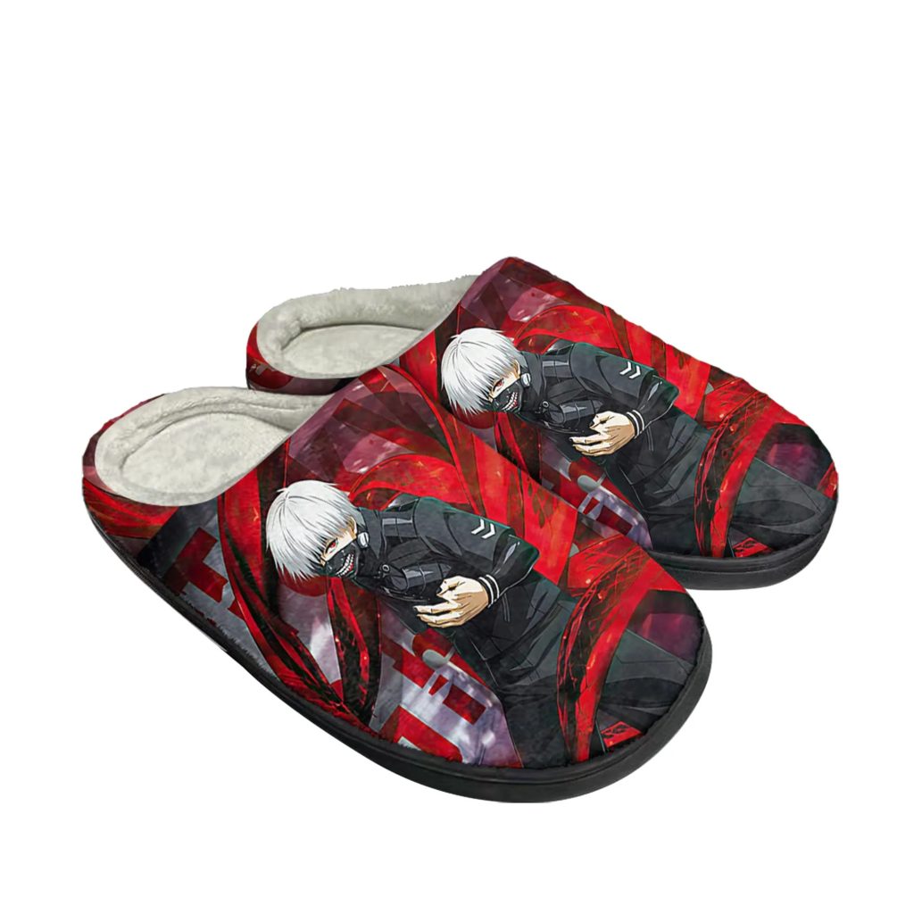 Anime Manga Ken Kaneki Tokyo Ghoul Home Cotton Custom Slippers Mens Womens Sandals Plush Casual - Anime Slippers Store