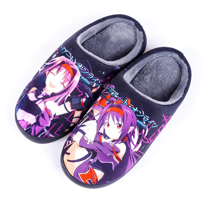 Anime Winter Home Slippers DS SAO AT Men Women Slippers Japanese Cartoon Slipper 18 - Anime Slippers Store