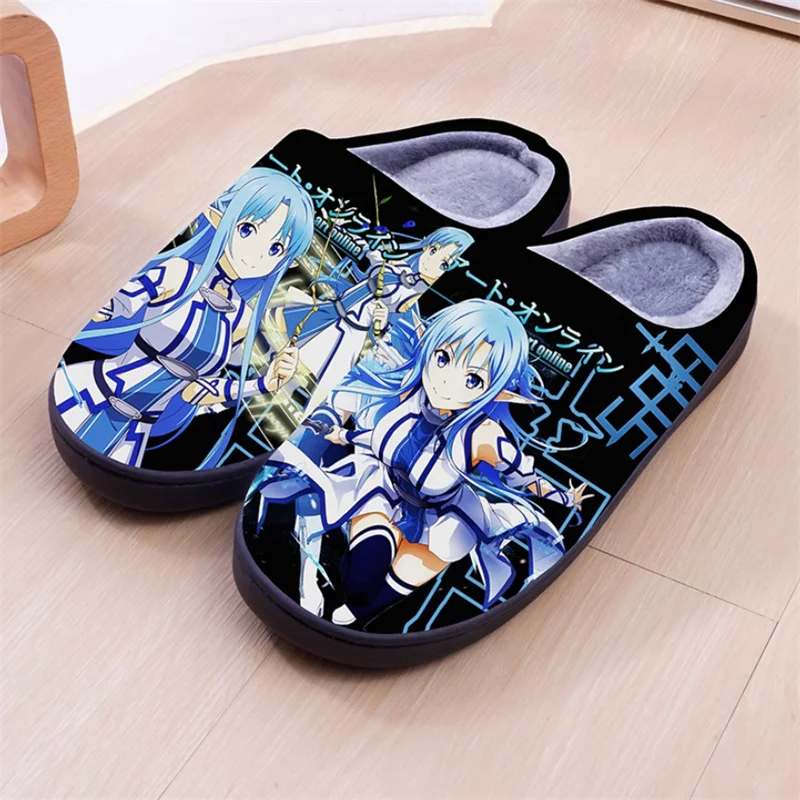Sword Art Online SAO Yuuki Asuna Kirigaya Kazuto Cosplay Cotton Slippers Plush Shoe Toy Halloween Cartoon 1 - Anime Slippers Store