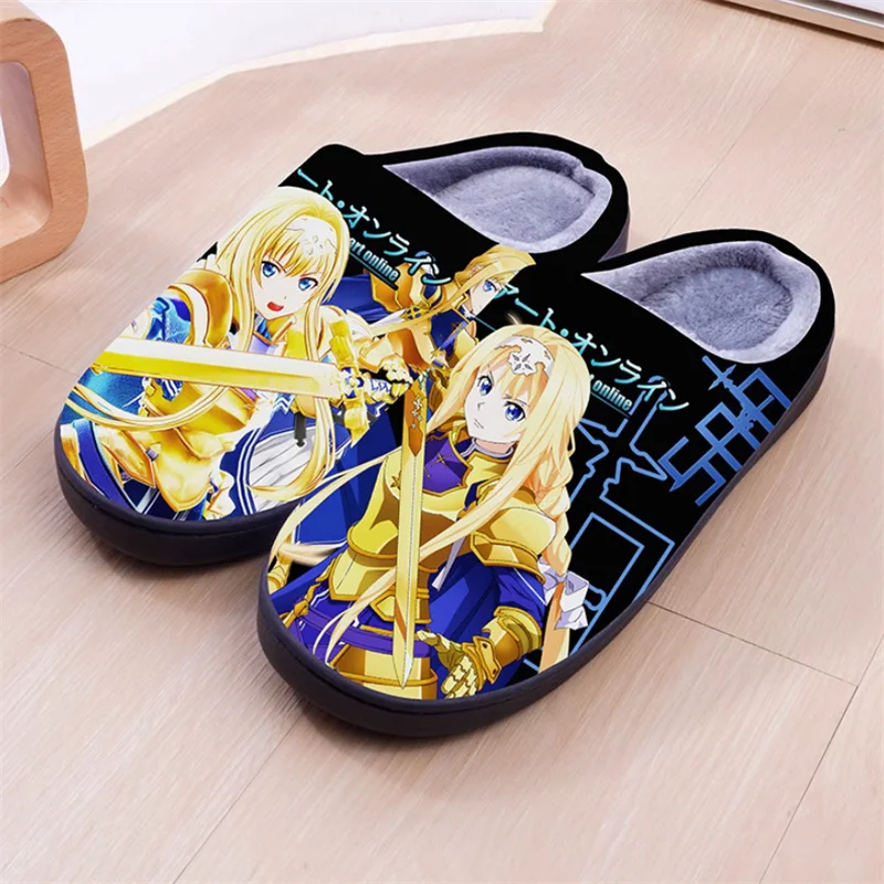 Sword Art Online SAO Yuuki Asuna Kirigaya Kazuto Cosplay Cotton Slippers Plush Shoe Toy Halloween Cartoon 2 - Anime Slippers Store