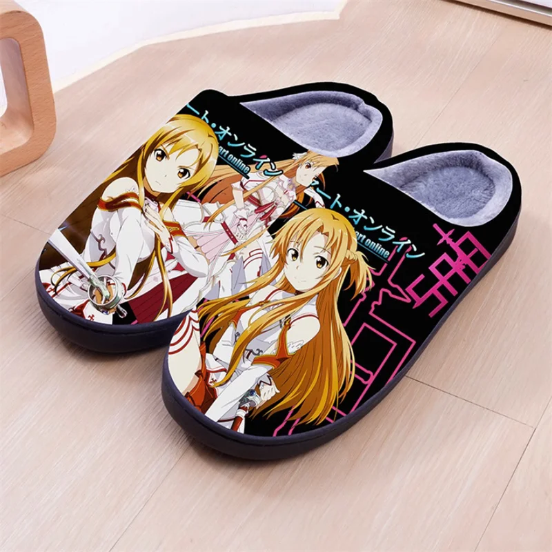 Sword Art Online SAO Yuuki Asuna Kirigaya Kazuto Cosplay Cotton Slippers Plush Shoe Toy Halloween Cartoon 4 - Anime Slippers Store