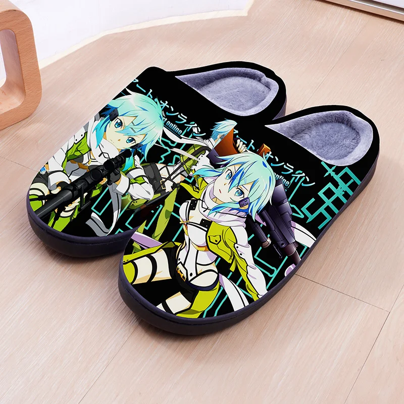Sword Art Online SAO Yuuki Asuna Kirigaya Kazuto Cosplay Cotton Slippers Plush Shoe Toy Halloween Cartoon - Anime Slippers Store