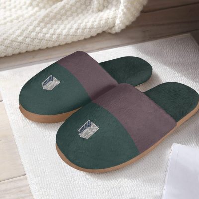 survey corps attack on titan custom cotton slippers - Anime Slippers Store